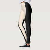 Cream & Black Stripe Moderne Chic Lounge Gym Leggings (Links)