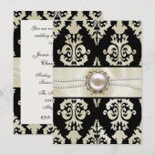 Cream & Black Wedding Rehearsal Dinner Invitation Kaart (Voorkant / Achterkant)