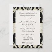 Cream & Black Wedding Rehearsal Dinner Invitation Kaart (Achterkant)