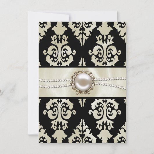 Cream & Black Wedding Rehearsal Dinner Invitation Kaart (Voorkant)