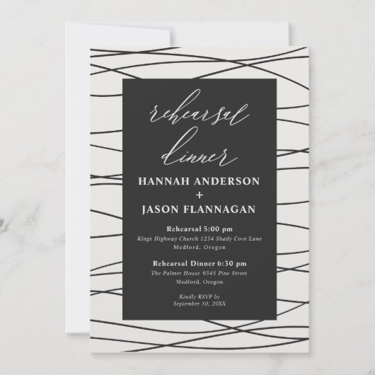 Cream Black Winter Evplein Dinner Kaart (Voorkant)