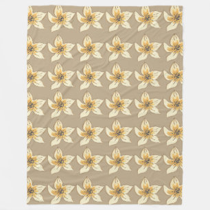 Cream bloem patroon Cream bloem patroon Fleece Deken