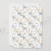 Cream Blue Bows Kaart (Achterkant)