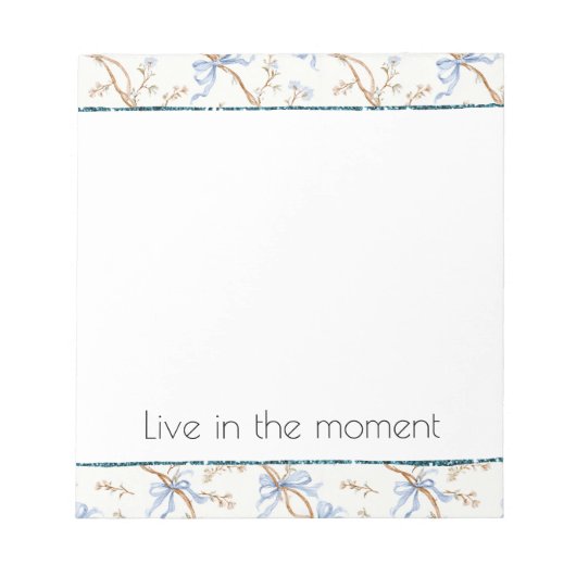 Cream Blue Bows Notitieblok (Voorkant)