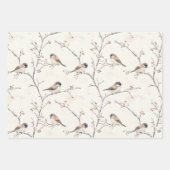 Cream Blue Brown Snowflakes Birds Fox Christmas Inpakpapier Vel (Voorkant 2)