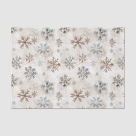 Cream Blue Brown Snowflakes Christmas Tissuepapier