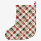 Cream Blue Brown Snowflakes Grote Kerstsok (Achterkant)