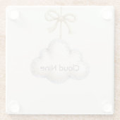 Cream Blue Cloud Nine Glazen Onderzetter (Achterkant)