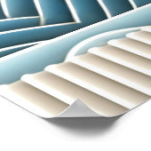 Cream Blue Cool Baby Pinguïn Winter Ice Sneeuwgolf Poster (Hoek)