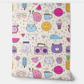 Cream & Blue pattern for Your Kid Room Behang (Afrollen)