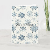 Cream Blue Snowflakes Christmas Let It Snow Kaart (Voorkant)