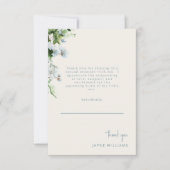 Cream Blue Text Message Ivy Baby shower Dank je we Bedankkaart (Voorkant)