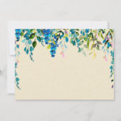 Cream Blue Waterverf Floral Flowers Vrijgezellenfe Kaart (Achterkant)