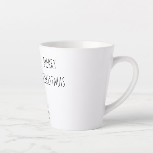 Cream Blue Winter Christmas Tree Latte Mok (Rechts)