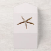 Cream Blush Beach Zeester Bruiloft All In One Uitnodiging (Buitenkant)