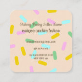 Cream Blush Bked Creative Cookies Doughnut Vierkante Visitekaartje (Achterkant)