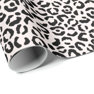 Cream Blush Black Leopard-printer Cadeaupapier