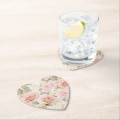 Cream Blush Pink Roses Floral Vrijgezellenfeest Kartonnen Onderzetters (Insitu)