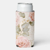 Cream Blush Pink Roses Floral Vrijgezellenfeest Seltzer Blikjeskoeler (Seltzer Voorkant)