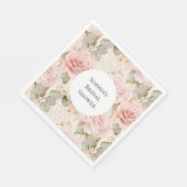 Cream Blush Pink Roses Floral Vrijgezellenfeest Servet (Hoek)