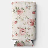 Cream Blush Pink Roses Seltzer Blikjeskoeler (Achterkant)