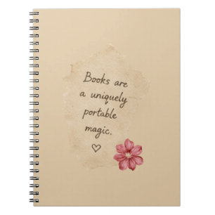 Cream Boeken Magische Rode Bloem Notitieboek