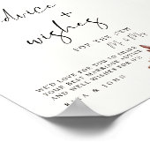 Cream Boho Advies en Wensen Trouwbord Poster (Hoek)