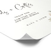 Cream Boho Bloemen Kaarten en Geschenken Trouwbord Poster (Hoek)