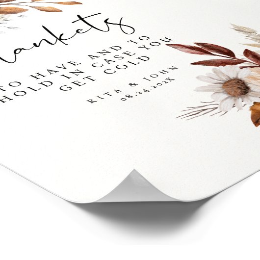 Cream Boho bruiloft te hebben en te houden Drink t Poster (Hoek)