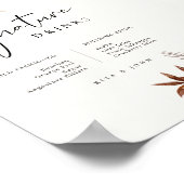 Cream Boho Floral Bar Signature Drinken Wedding Poster (Hoek)