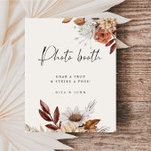 Cream Boho Photo Booth Trouwbord Poster