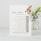 Cream Boho raad wie zei het douche spel Kaart (Staand voorkant)