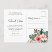 Cream Boho Tropical Waterverf Dank u Briefkaart (Achterkant)