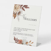 Cream Boho Trouwtelefoon Audio Guestbook Sign Reclamebord Met Voetstuk (Voorkant)