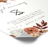 Cream Boho Unplugged Ceremony Wedding Sign Poster (Hoek)