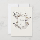 Cream Boho Wildflower Baby shower Dank u Bedankkaart (Voorkant)