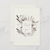 Cream Boho Wildflower Baby shower Dank u Bedankkaart (Voorkant / Achterkant)