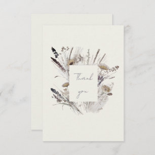 Cream Boho Wildflower Baby shower Dank u Bedankkaart