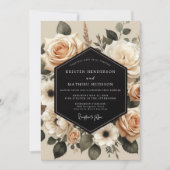 Cream Botanical Enchantment Wedding Kaart (Voorkant)