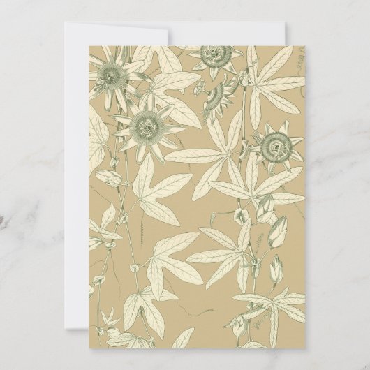Cream Botanical Print Christelijk Weddenschap Kaart (Achterkant)