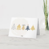 Cream: Bow & Trees Doodles Holiday Gevouwen Kaart (Achterkant)