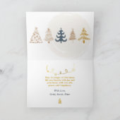 Cream: Bow & Trees Doodles Holiday Gevouwen Kaart (Binnen)