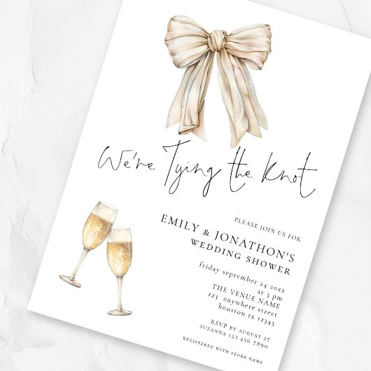 Cream Bow We zijn het binden van de knoop bruiloft Kaart