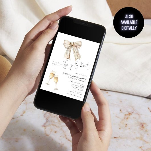 Cream Bow We zijn het binden van de knoop bruiloft Kaart