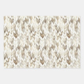 Cream Bronze Blue Birds Pine Cones Christmas Inpakpapier Vel (Voorkant 3)