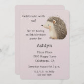 Cream Brown Blush Pink Hedgehog Kaart (Voorkant / Achterkant)