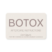 Cream & Brown Botox Instruction Nacare Card