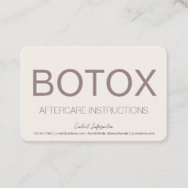 Cream & Brown Botox Instruction Nacare Card Visitekaartje
