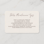 Cream & Brown Botox Instruction Nacare Card Visitekaartje (Achterkant)