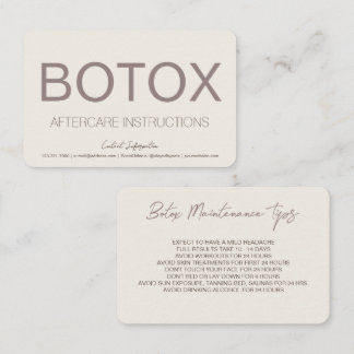 Cream & Brown Botox Instruction Nacare Card Visitekaartje